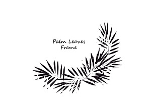 Tropical leaves foliage wreath frame, an Object Illustration by Toltemara