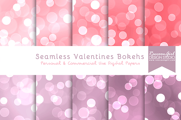 Seamless Valentines Bokehs preview 4