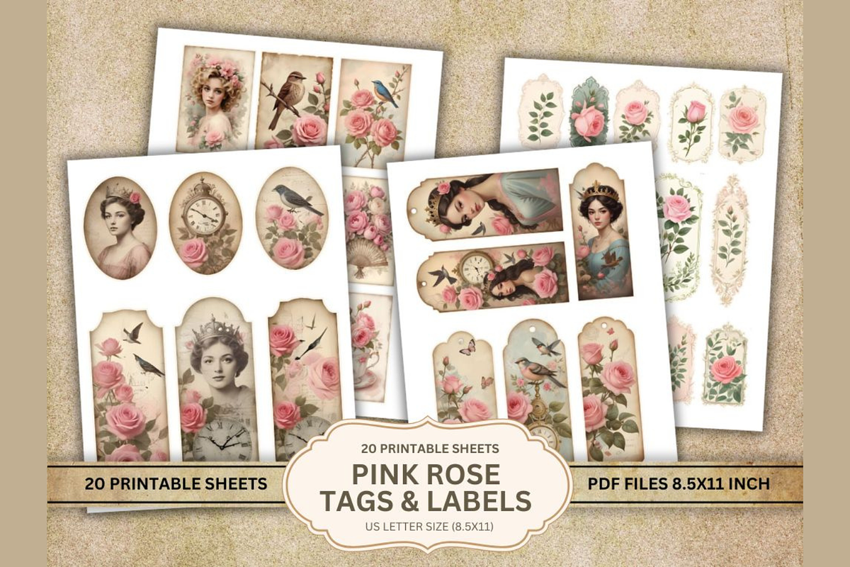 Shabby Chic Pink Roses Journal Pages, a Decorative Illustration by Coral Beauty (Photo 4 of 5)
