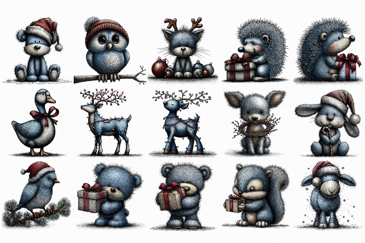 Christmas Animals Clipart, an Illustration by Libby Wishes (Photo 6 of 7)
