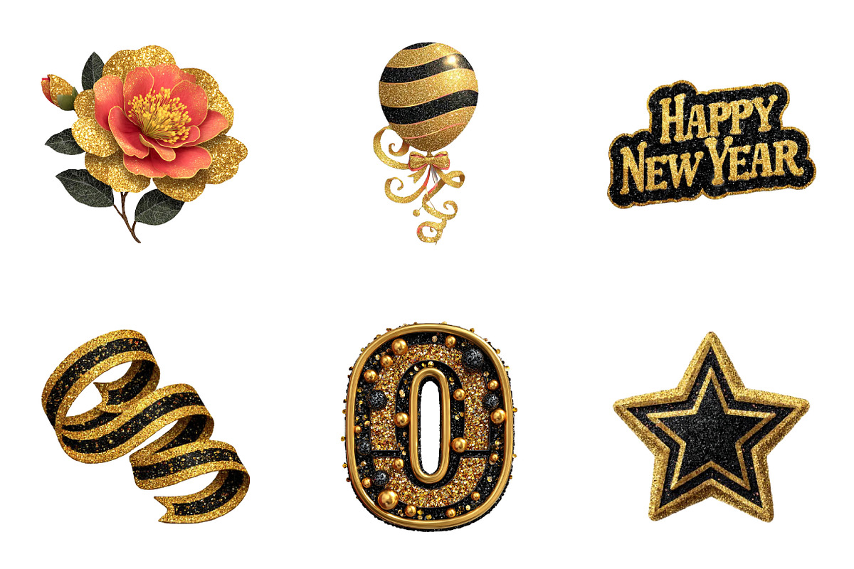Gliteer New Year Clipart, an Illustration by CreationArt (Photo 2 of 7)