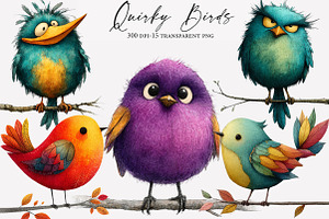 Quirky Birds Clip Art, an Illustration by Designworld