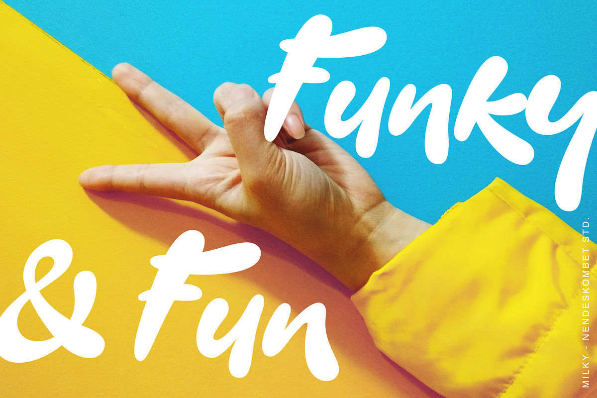 Milky - a Bright and Bubbly Font, a Sans Serif Font by NendesKombet Studio (Photo 8 of 14)