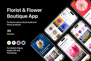 Florist & Flower Boutique App, an UI Kit Template by flr.24
