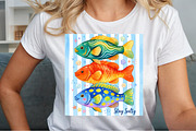 Colorful Fish Stay Salty Summer PNG, a Work Illustration by Sublimation Artist (Thumbnail 5 of 9)