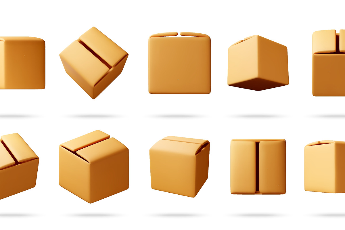A collection of various yellow 3D, an Object Illustration by Abscent (Photo 2 of 3)
