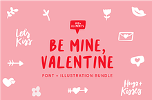 Valentine Font + Illustration Bundle