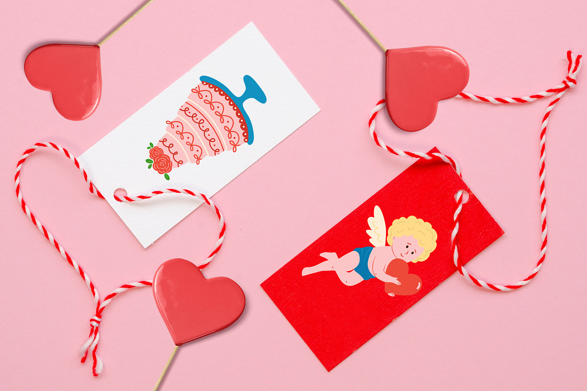 Vintage Valentine Vector Collection, a Decorative Illustration by NataKa (Photo 9 of 10)