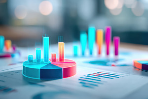 Futuristic data chart on digital display, a Business Photo by AlyaAnd