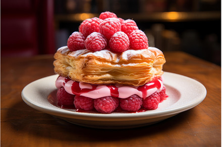 Fluffy Raspberry puffs bakery, a Background Photo by Ylivdesign