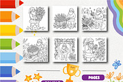 Santa Claus Flower Garden Coloring, a Seasonal Illustration by Design Zone (Thumbnail 4 of 5)