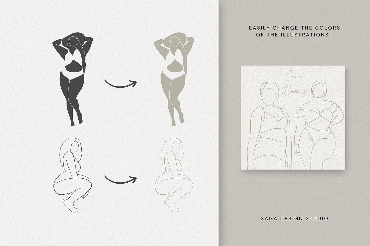 Minimal Abstract Curvy Women Art, an Illustration by Saga Design Studio (Photo 5 of 6)