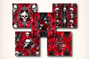 Halloween Red Gothic Digital Paper, a Pattern Graphic by Digital Artistic99 (Thumbnail 4 of 6)