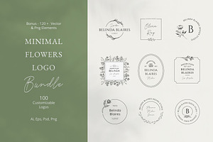 Minimal Flowers Logo Bundle