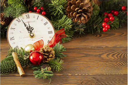 New Year at midnight - Old clock