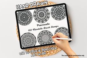 100 Mandala Procreate Stamps