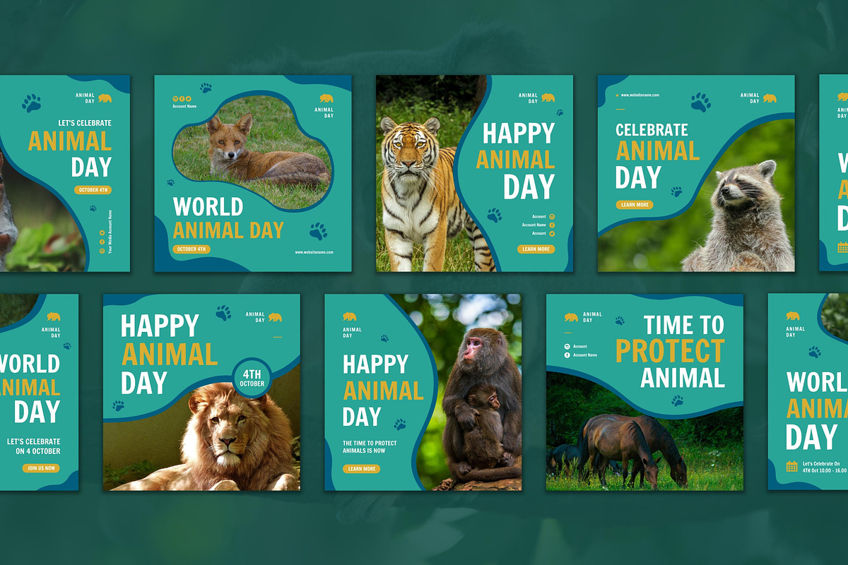 World Animal Day Instagram Post, a Social Media Template by CavenArt (Photo 5 of 5)