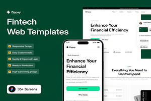 Zippay Fintech Web Templates UI Kit, an UI Kit Template by Lumina_ui_ux202