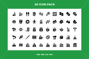 Christmas food and drinks icons, an Icon by Wencory