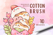 Kawaii procreate cotton brush, a Brush Add-On by ProcreateiBox (Thumbnail 1 of 6)
