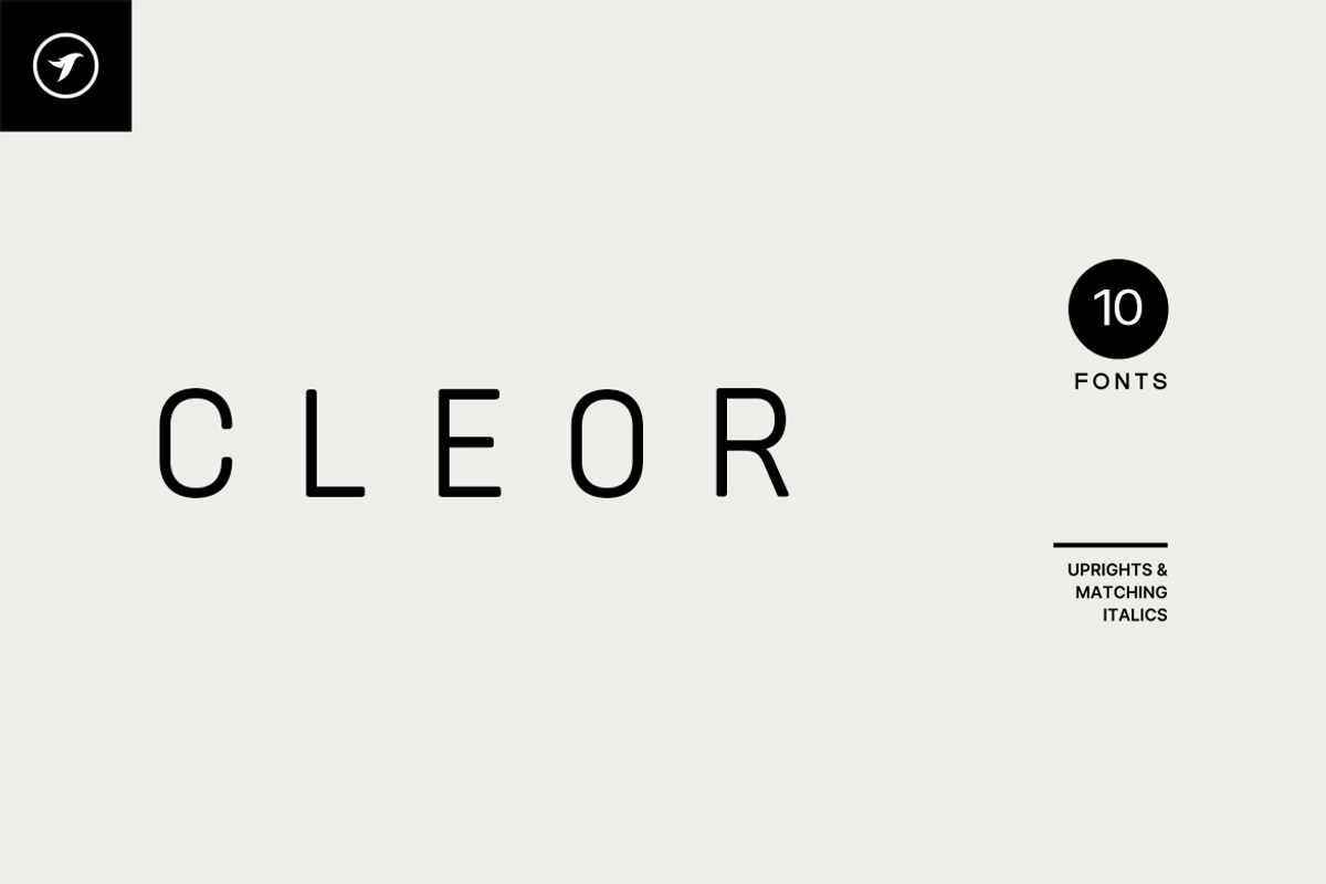 CLEOR - Unique Display Font Family, a Sans Serif Font by Designova® (Photo 1 of 10)