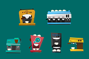 Quirky Coffee Machines, a Food Illustration by Projectile (Thumbnail 1 of 7)