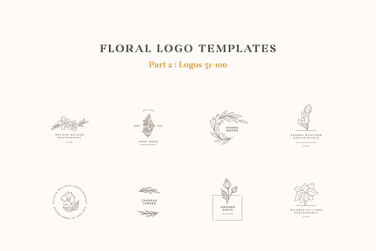 100 Floral Logo Templates, a Branding & Logo Template by AlienValley (Photo 9 of 9)