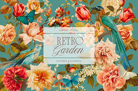 Retro Garden Floral Pattern Kit