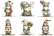 Whimsical Valentine Gnome Clipart, an Illustration by Designking (Thumbnail 3 of 5)