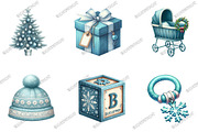 Baby’s 1st Blue Christmas Clipart, a Graphic by designcity5 (Thumbnail 3 of 5)