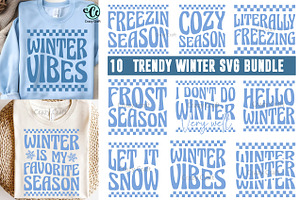 10 Trendy Winter t-shirt SVG PNG