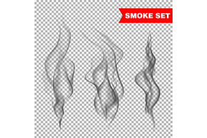 Realistic smoke collection isolated, a Decorative Illustration by Yayasya
