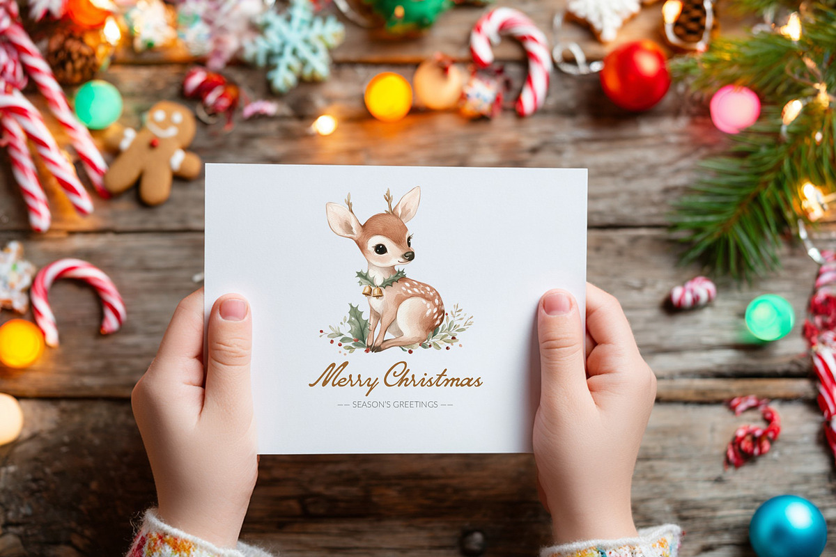 Woodland Deer Clipart, a Seasonal Illustration by Housui Patterns (Photo 8 of 13)