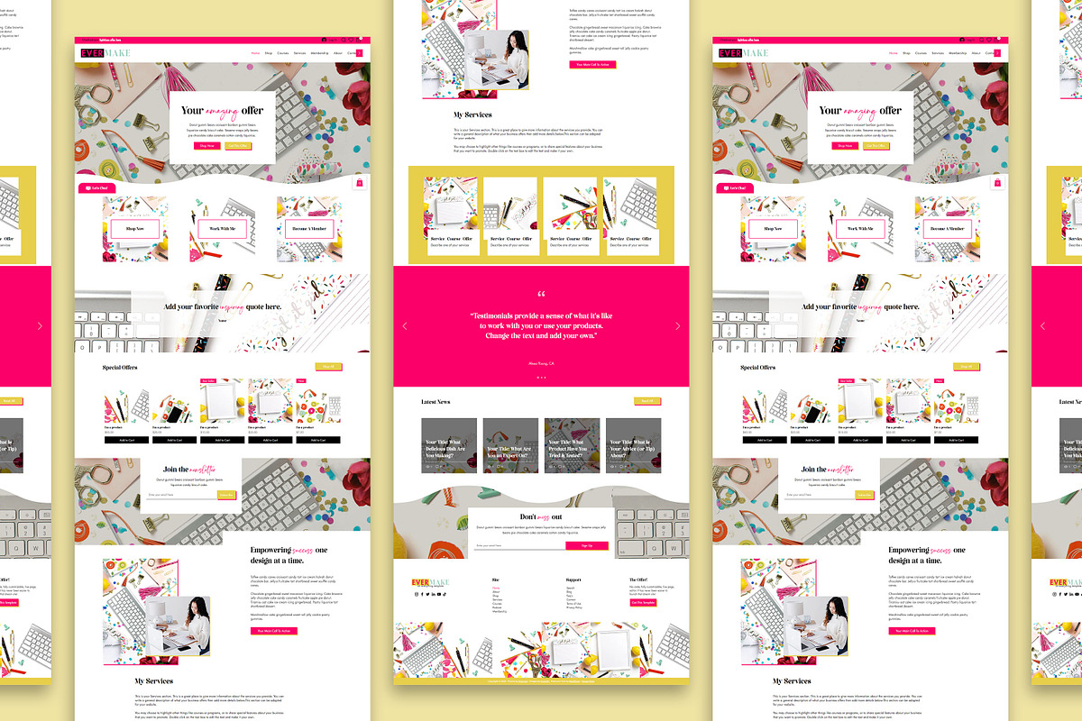 EverMake Wix Website Template, a Wix Template by Girl Boss From Home (Photo 5 of 6)