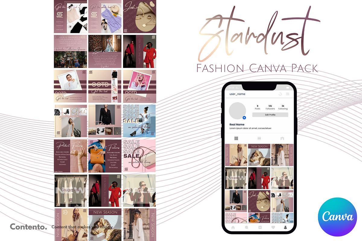 Stardust Instagram Canva Pack, a Social Media Template by Contento BH (Photo 1 of 3)