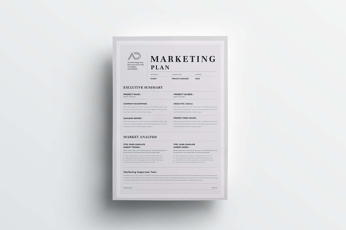 Marketing Plan | MS Word & Indesign, a Stationery Template by design_hut (Photo 4 of 7)