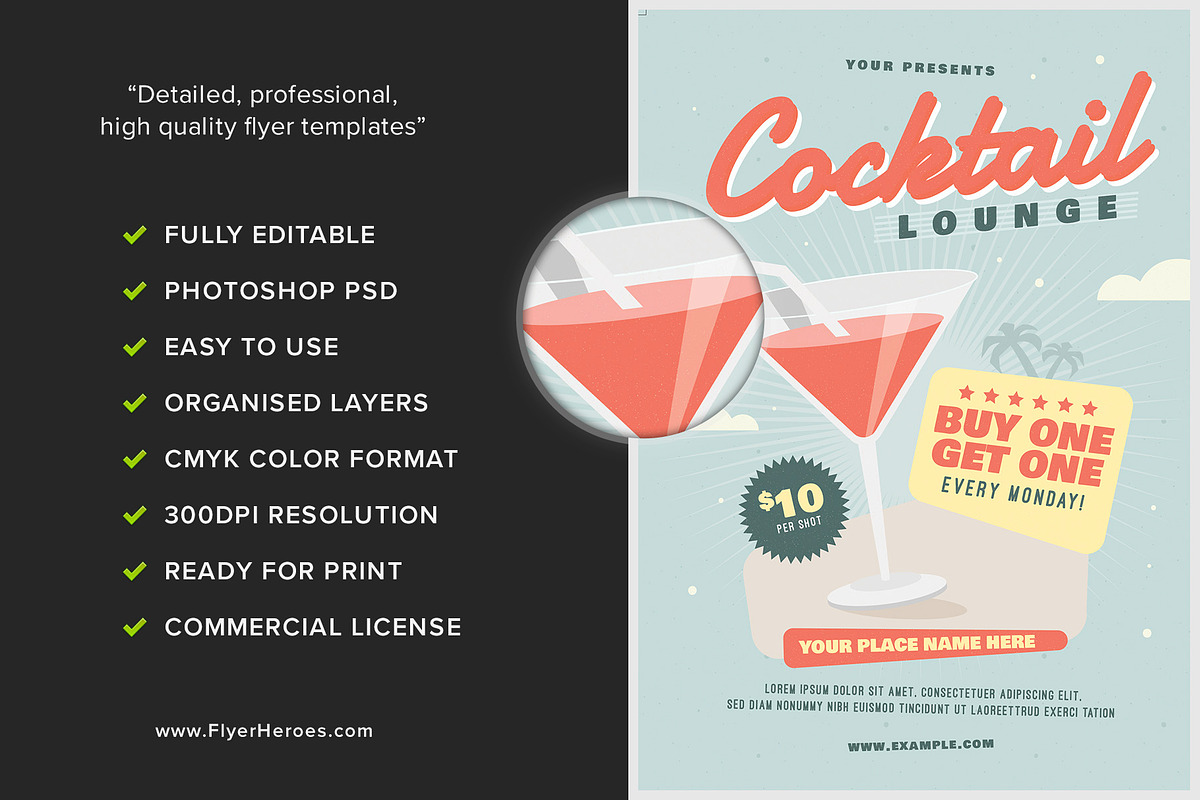 Cocktail Lounge Flyer, a Flyer Template by FlyerHeroes (Photo 3 of 4)