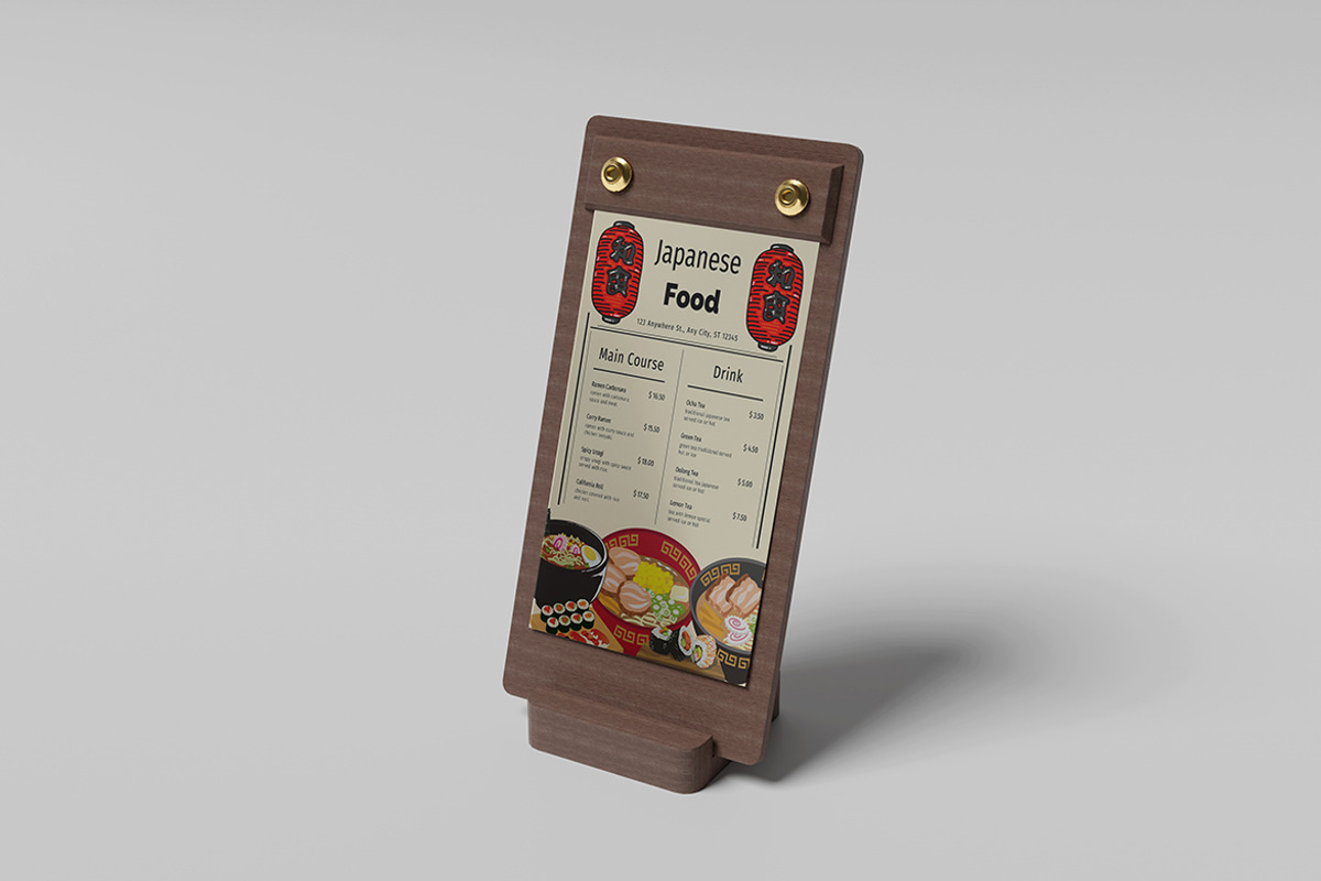 Table Menu Mockup, a Product Mockup by Squashy Creative Studio (Photo 5 of 5)
