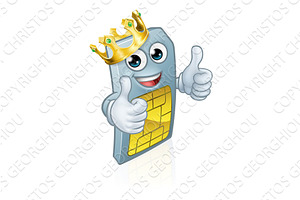 King Mobile Phone Sim Card Cartoon, a Technology Illustration by Christos Georghiou