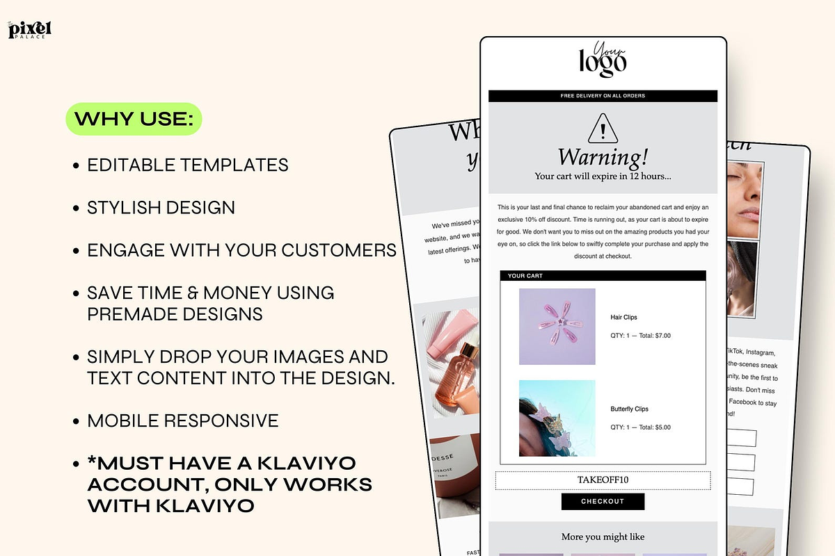 Klaviyo Easy Flow Templates, an Email Template by The Pixel Palace (Photo 6 of 12)