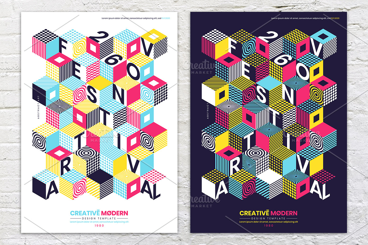 Isometric Cubes Poster, a Flyer Template by Black Cat Studio (Photo 3 of 4)