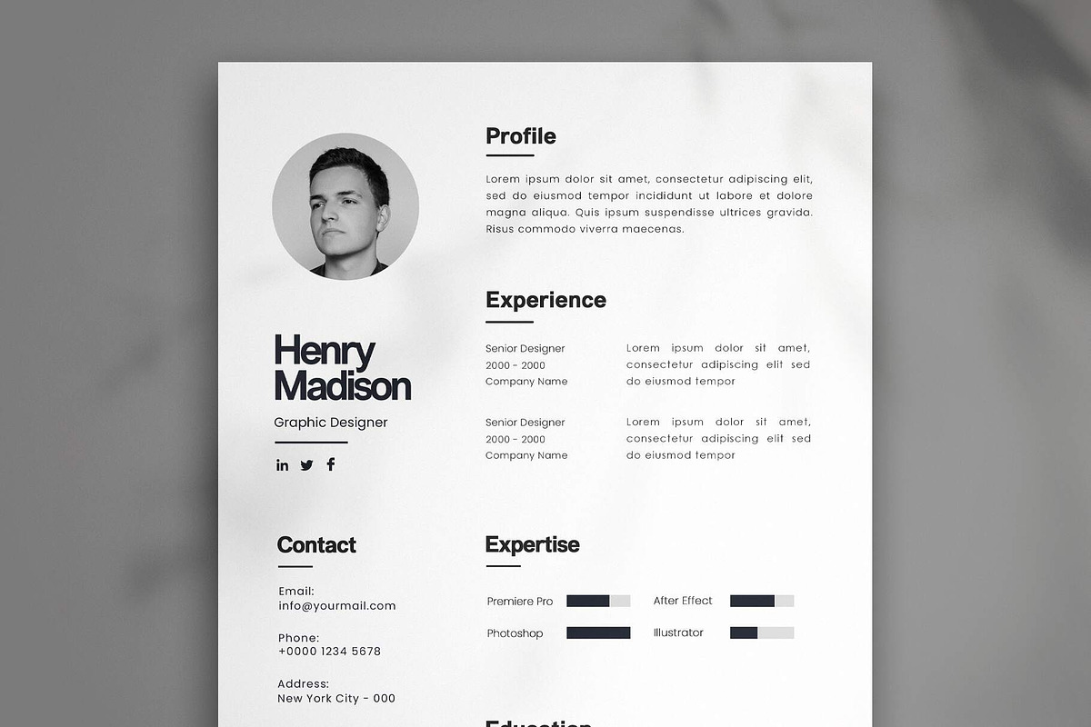 Elegant Resume, a Resume Template by Saman Osama (Photo 1 of 3)