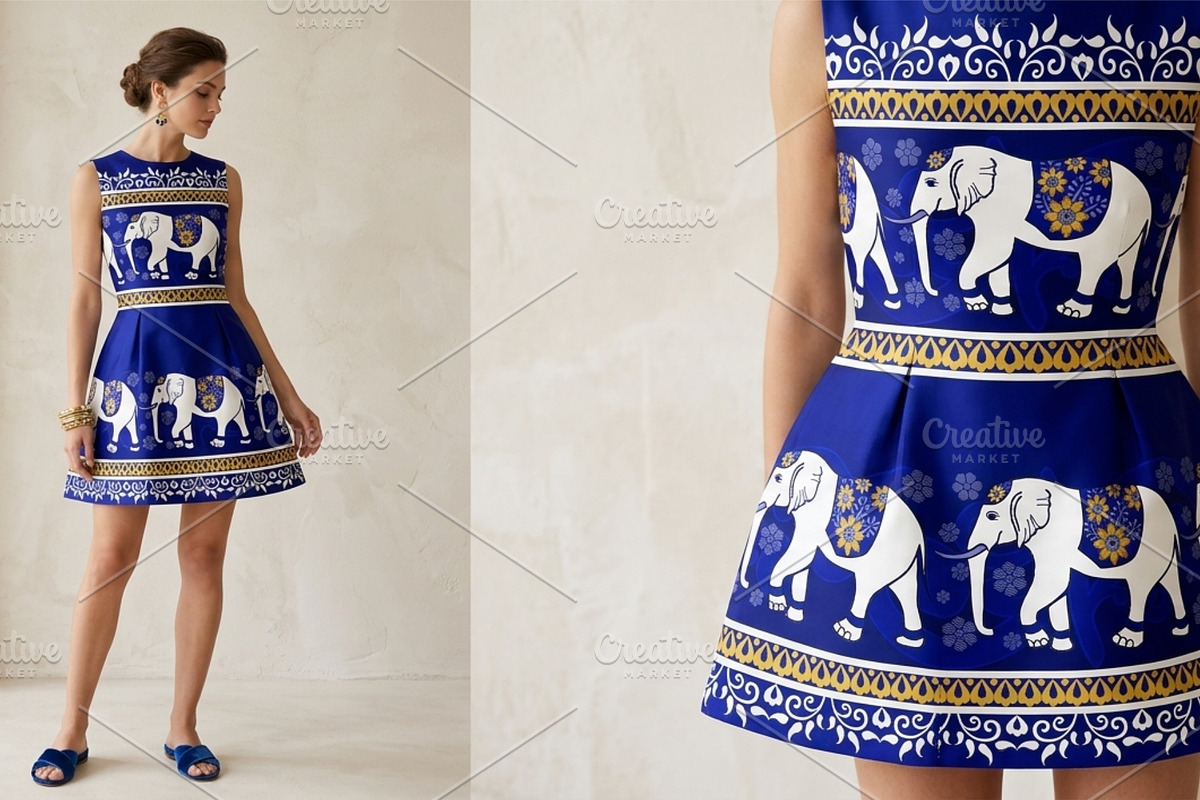 Cute Elephant Patterns, a Pattern Graphic by ThaiByGaew (Photo 5 of 6)