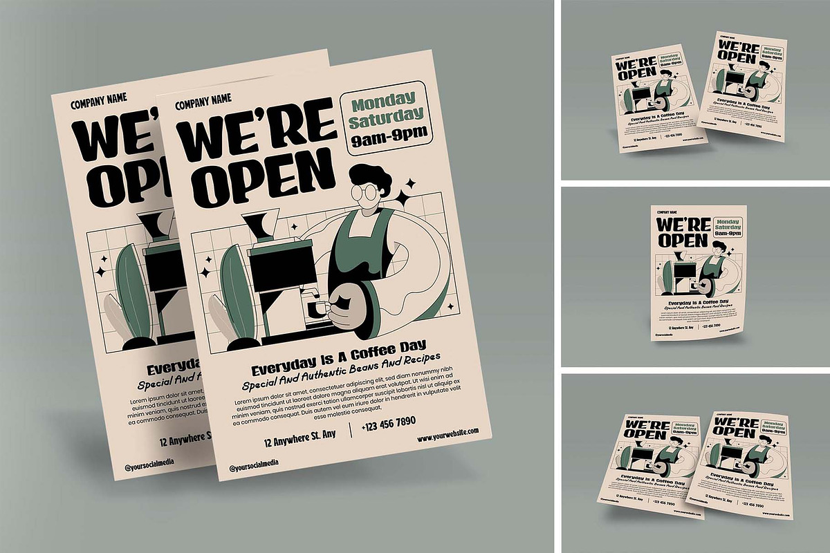 Coffee Shop Flayer, a Flyer Template by Rasiorise Studio (Photo 1 of 10)
