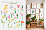 Spring Garden Watercolor Elements, an Object Illustration by SunnJaneArt (Thumbnail 2 of 10)