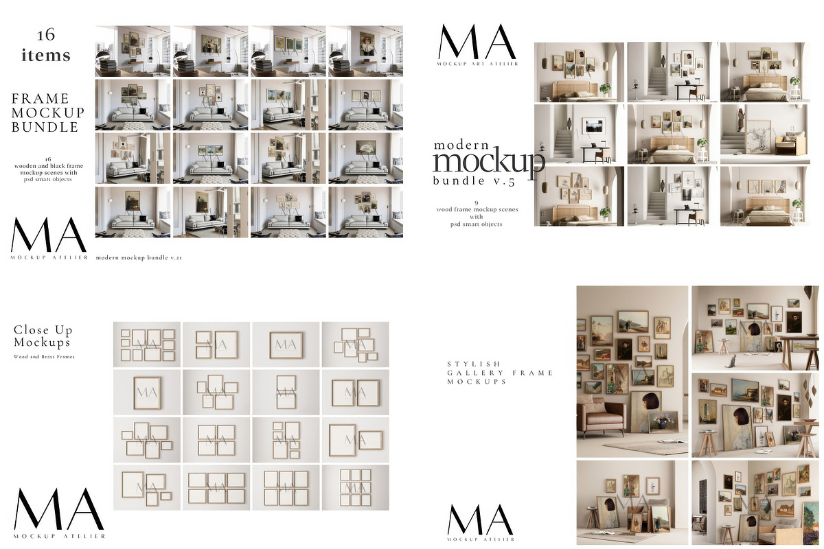 Mega Interior Frame Mockup Pack, a Household Mockup by Mockup Art Atelier (Photo 21 of 60)