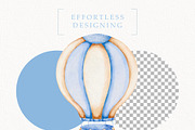 Hot Air Balloon Clipart, a Transportation Illustration by TitaLivingArt (Thumbnail 6 of 11)