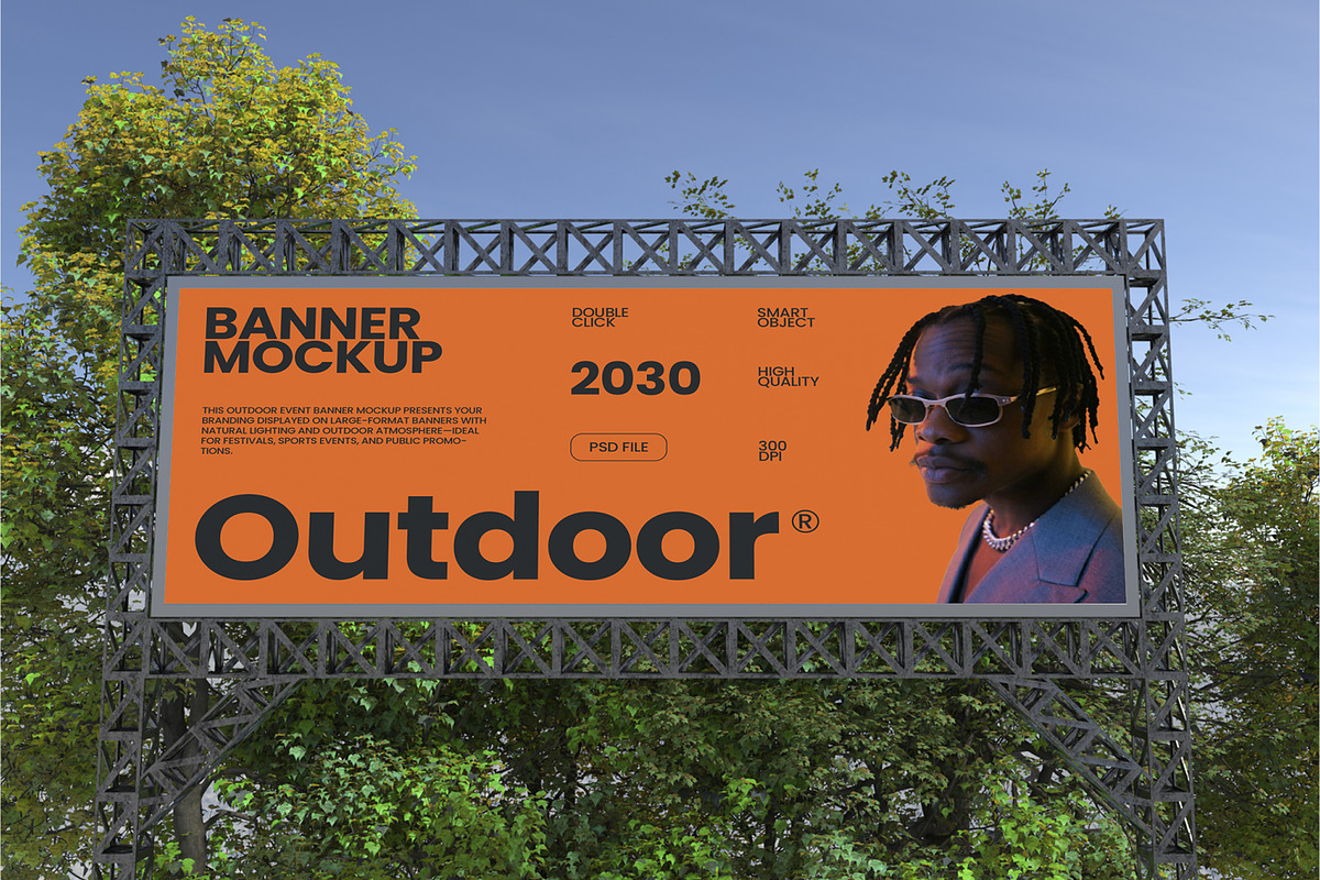Outdoor Event Banner Mockup, an Advertising Mockup by Permadi Creative (Photo 5 of 5)