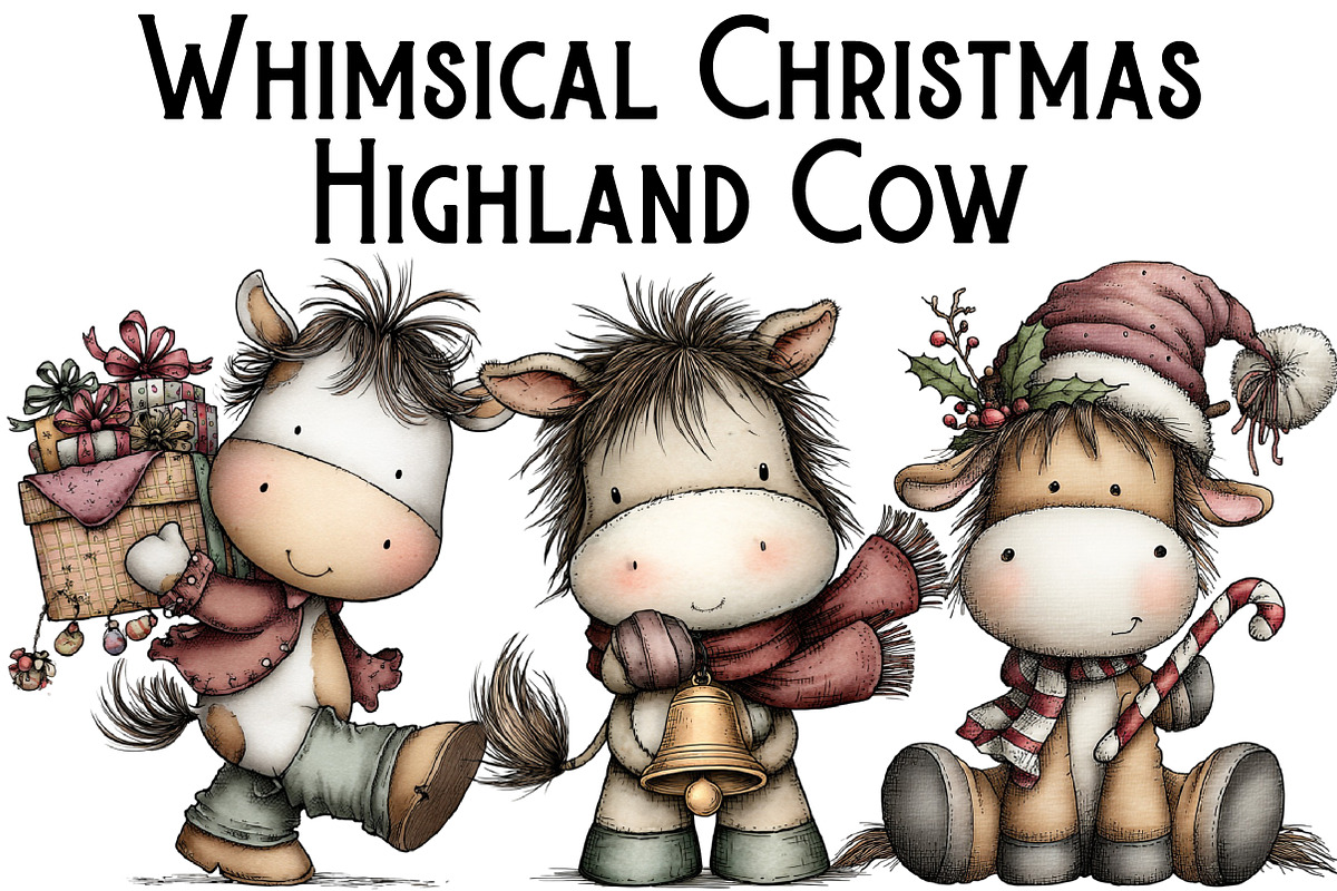 Whimsical Christmas Horse Clipart, an Illustration by Pixels.Craft (Photo 1 of 6)