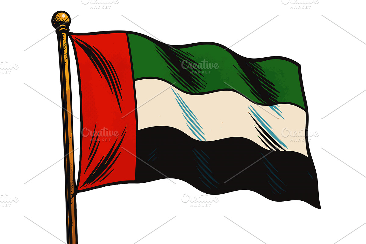 United Arab Emirates National Flag, an Object Illustration by AlexArt